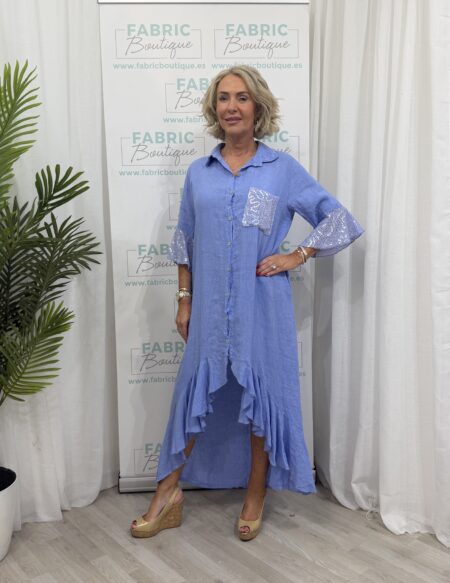 Debbie smock dress blue