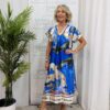 Capri dress with sleeves cobalt Blue