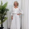 Evie white Lace style 2 piece trouser suit