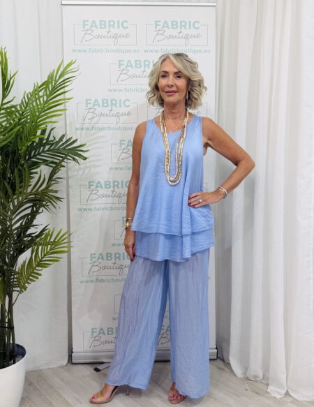 Zoe 2 piece trouser suit (Powder blue)