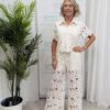 Nina 2 piece trouser suit Cream