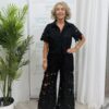 Nina 2 piece trouser suit Black