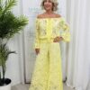 Evie Lace style 2 piece trouser suit Yellow