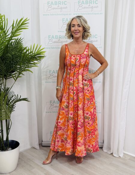 Nina dress (Orange multi colour)