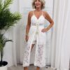 lace short suit dress (white)