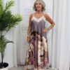 Capri dress (satin style) taupe