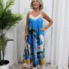 Capri dress (satin style) turquoise
