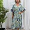 blue paisley kaftan dress