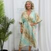 Turquoise/pink kaftan dress