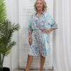 blue/turquoise kaftan shirt dress