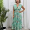 Sam vintage silk Maxi dress (green)