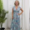 Sam vintage silk Maxi dress (blue)