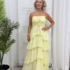Zara tiered maxi dress yellow