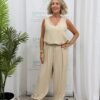 Lisa 2 piece trouser suit Beige
