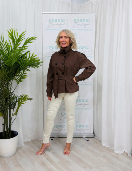 Mara funnel neck jacket brown