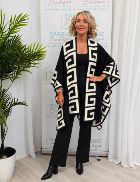 Black & cream Greek Key Cape
