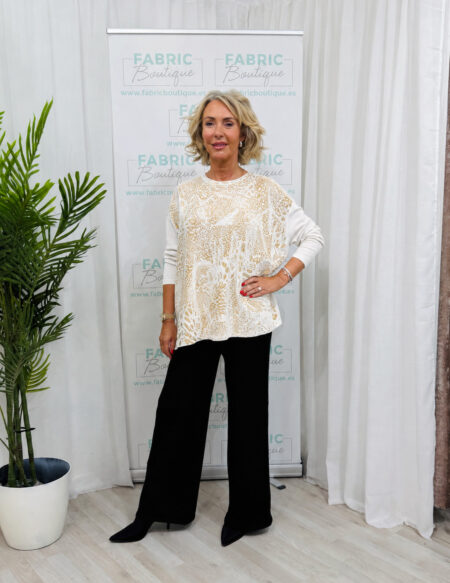 The Sophie Gold Detail Jumper white