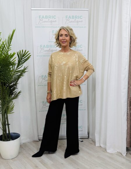 The Sophie Gold Detail Jumper Camel